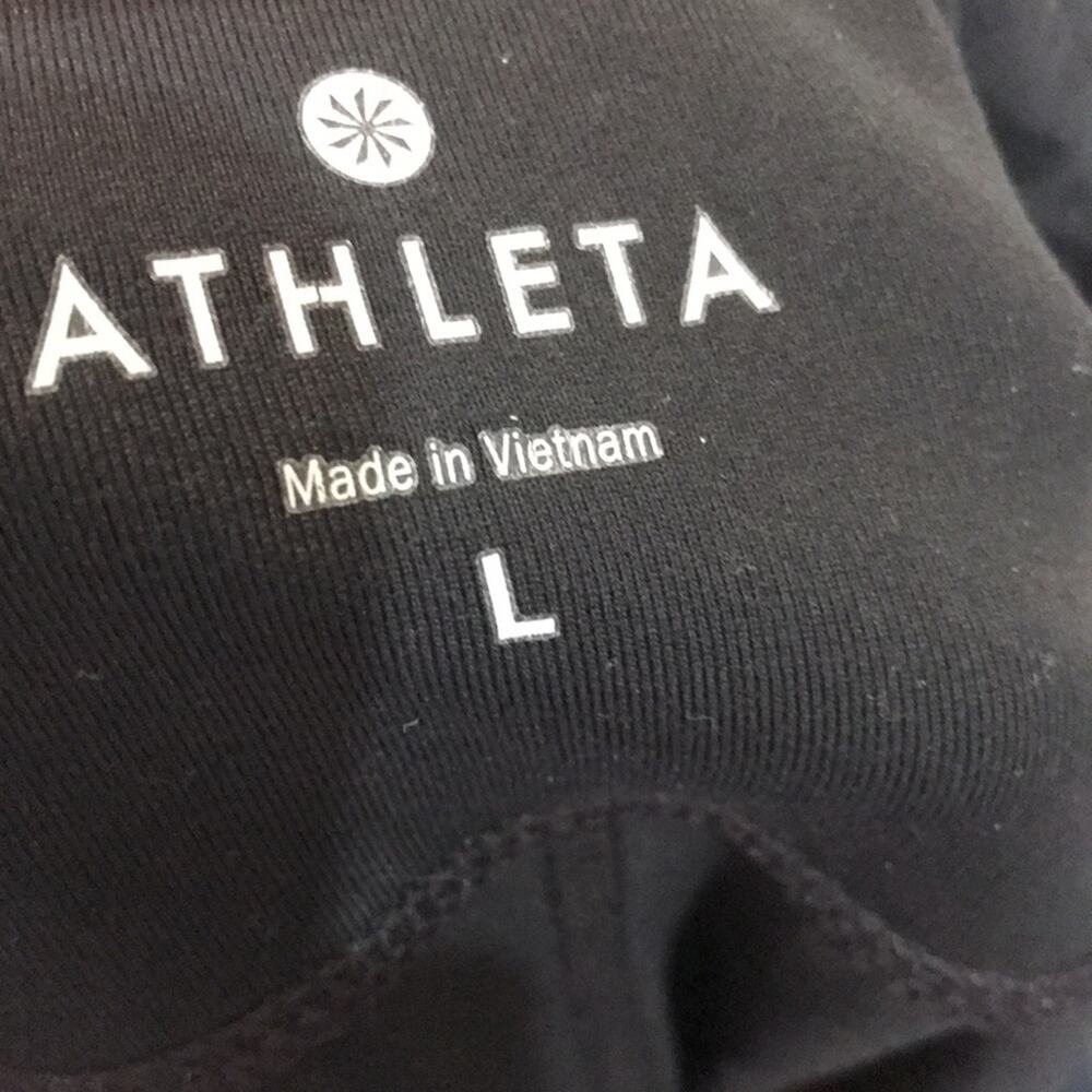 Athleta Cropped Yoga Leggings Purple Black Women's Size Large - Picture 7 of 10